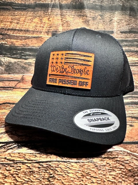 We The People Leather Patch Hat | American Flag Hat | Gift for dad | Free Shipping | Leather Patch hat | Trucker Hat