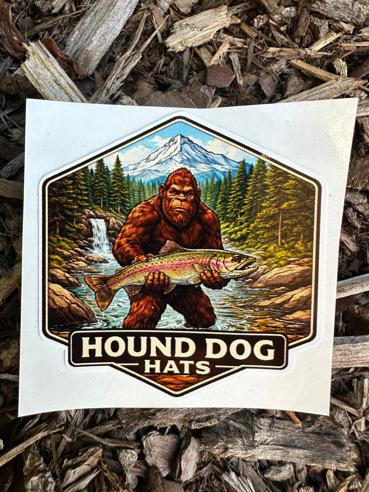 Bigfoot Fishing Sticker | Trout Fishing Decal