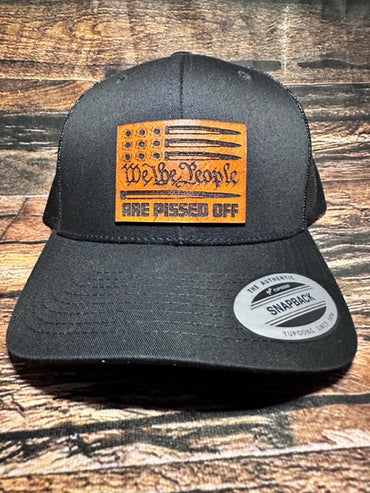 We The People Leather Patch Hat | American Flag Hat | Gift for dad | Free Shipping | Leather Patch hat | Trucker Hat