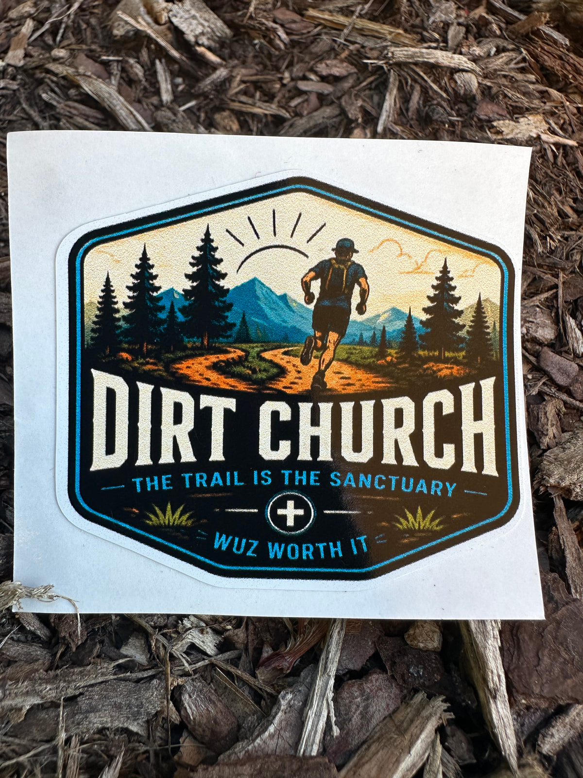 Dirt Church Trail Running Sticker | Runner Decalr