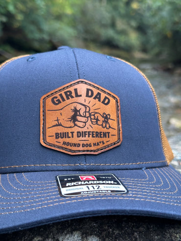 Proud Girl Dad Trucker Hat | Girl Dad Leather Patch Hat