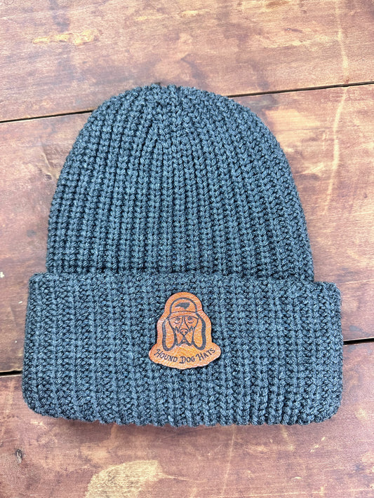 Beanie | Leather patch Beanie | Holiday gift idea | North Carolina | Leather Patch | Hound Dog