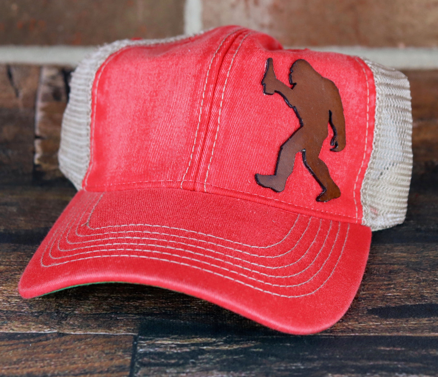Trucker hat | Leather patch hat | Bigfoot Hat | Custom Leather patch hat | Legacy hat | Free Shipping