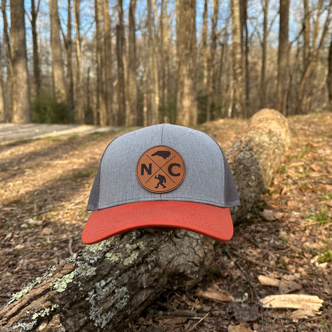 Bigfoot Leather Patch Hat | Bigfoot gift | Bigfoot Hat | Bigfoot is real | Gift for dad | Sasquatch hat