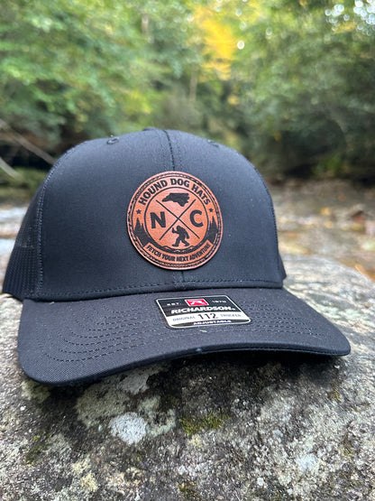 North Carolina Bigfoot Leather Patch Hat | NC Sasquatch Hat