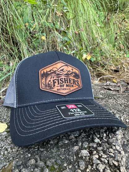 Fishers of Men Christian Leather Patch Hat