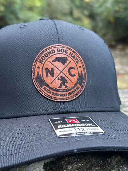 North Carolina Bigfoot Leather Patch Hat | NC Sasquatch Hat