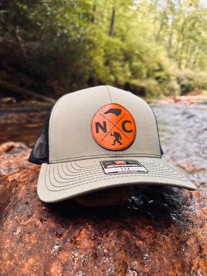 North Carolina Bigfoot Leather Patch Hat