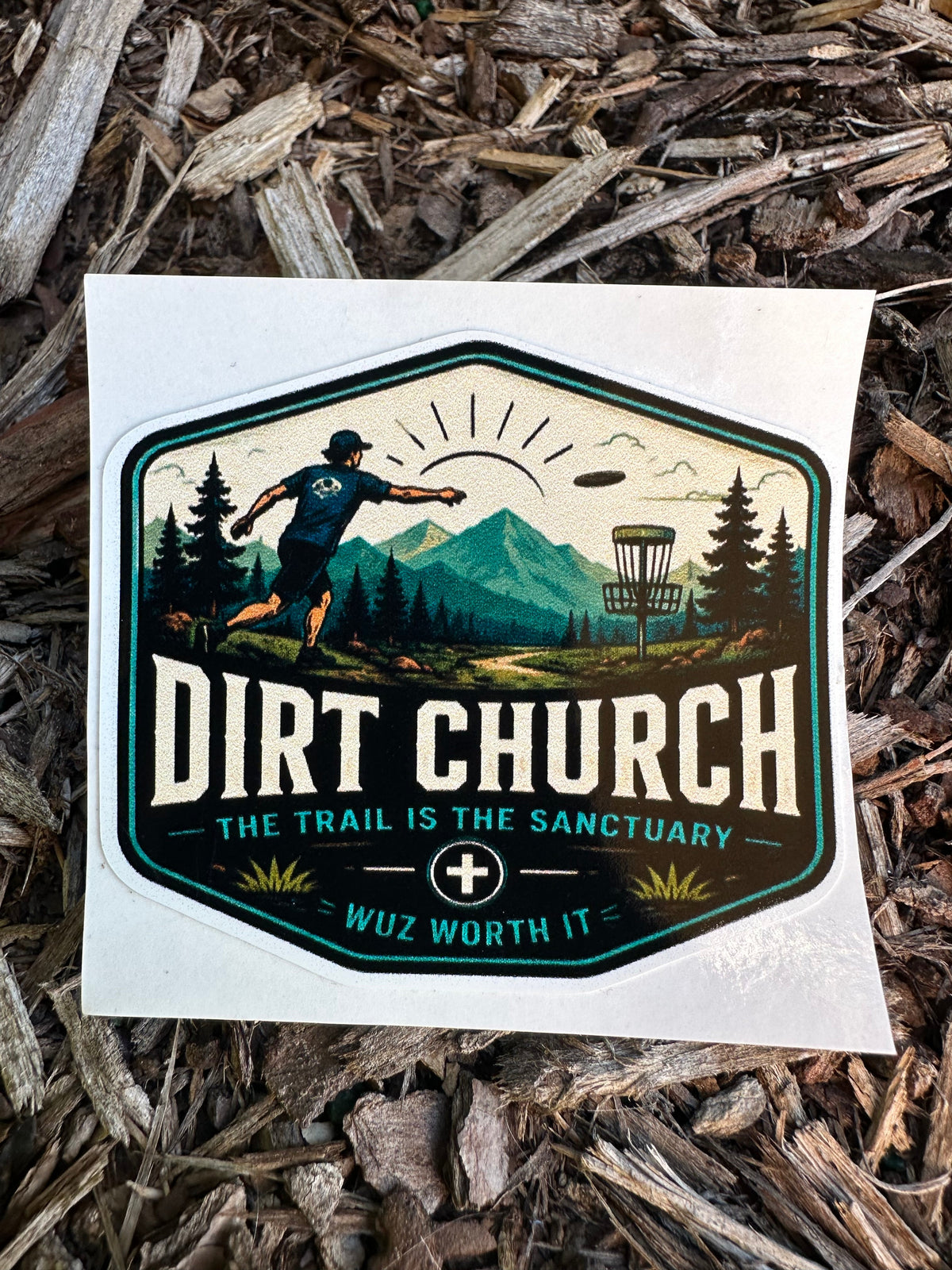 Disc Golf Dirt Church Sticker | Disc Golf Decal
