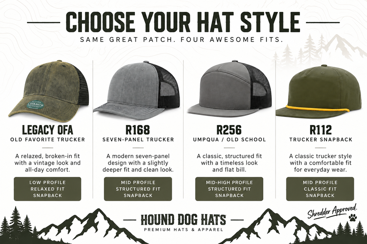 Mountain Bike Leather Patch Hat – Choose Your Hat Style