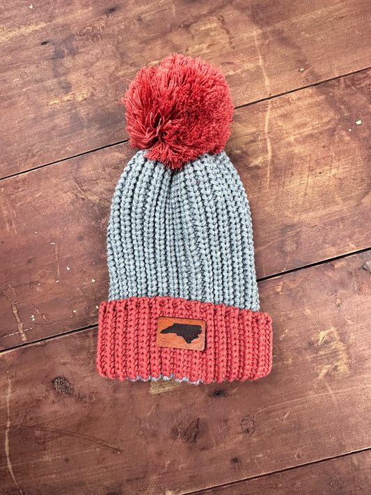 North Carolina Beanie | Leather patch Beanie | Custom Beanie | Holiday gift idea | North Carolina | Leather Patch |