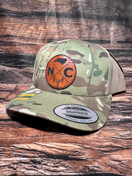 NC deer hunter hat / Gift for dad / Deer hunting trucker hat / North C ...