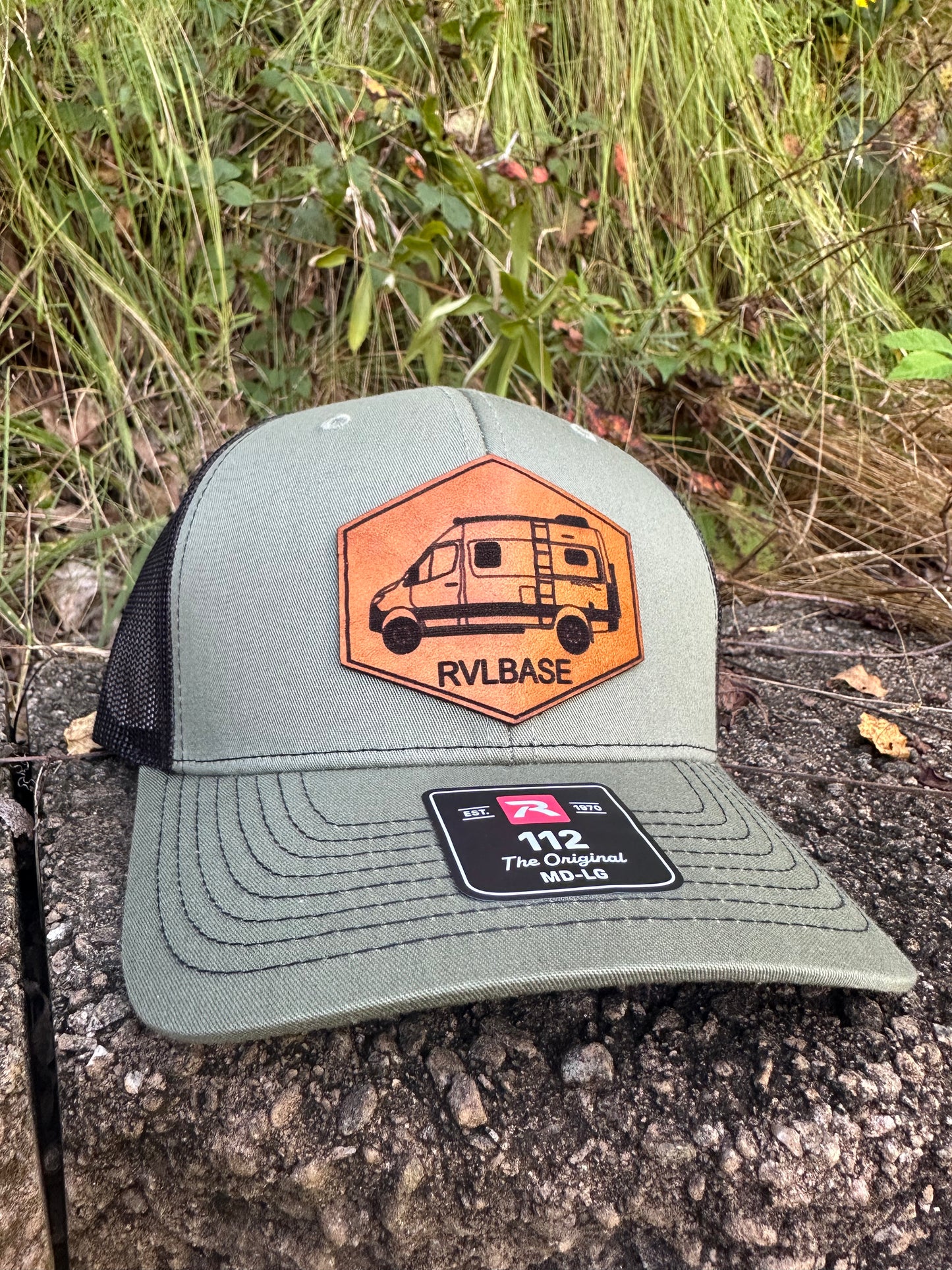 Winnebago Revel trucker hat, Leather patch Hat, Gift for men, Richardson 112 trucker hat