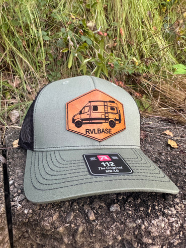 Winnebago Revel trucker hat, Leather patch Hat, Gift for men, Richardson 112 trucker hat